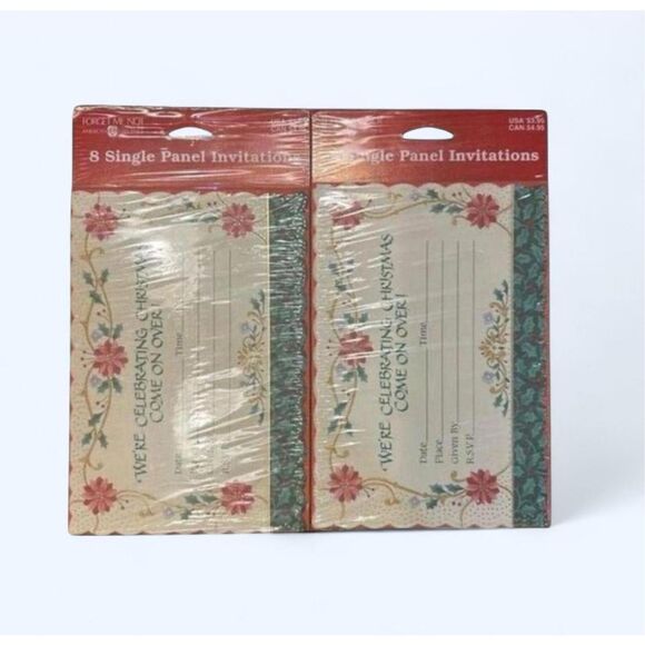 Forget Me Not 16 Christmas Invitation Cards New - Picture 1 of 7